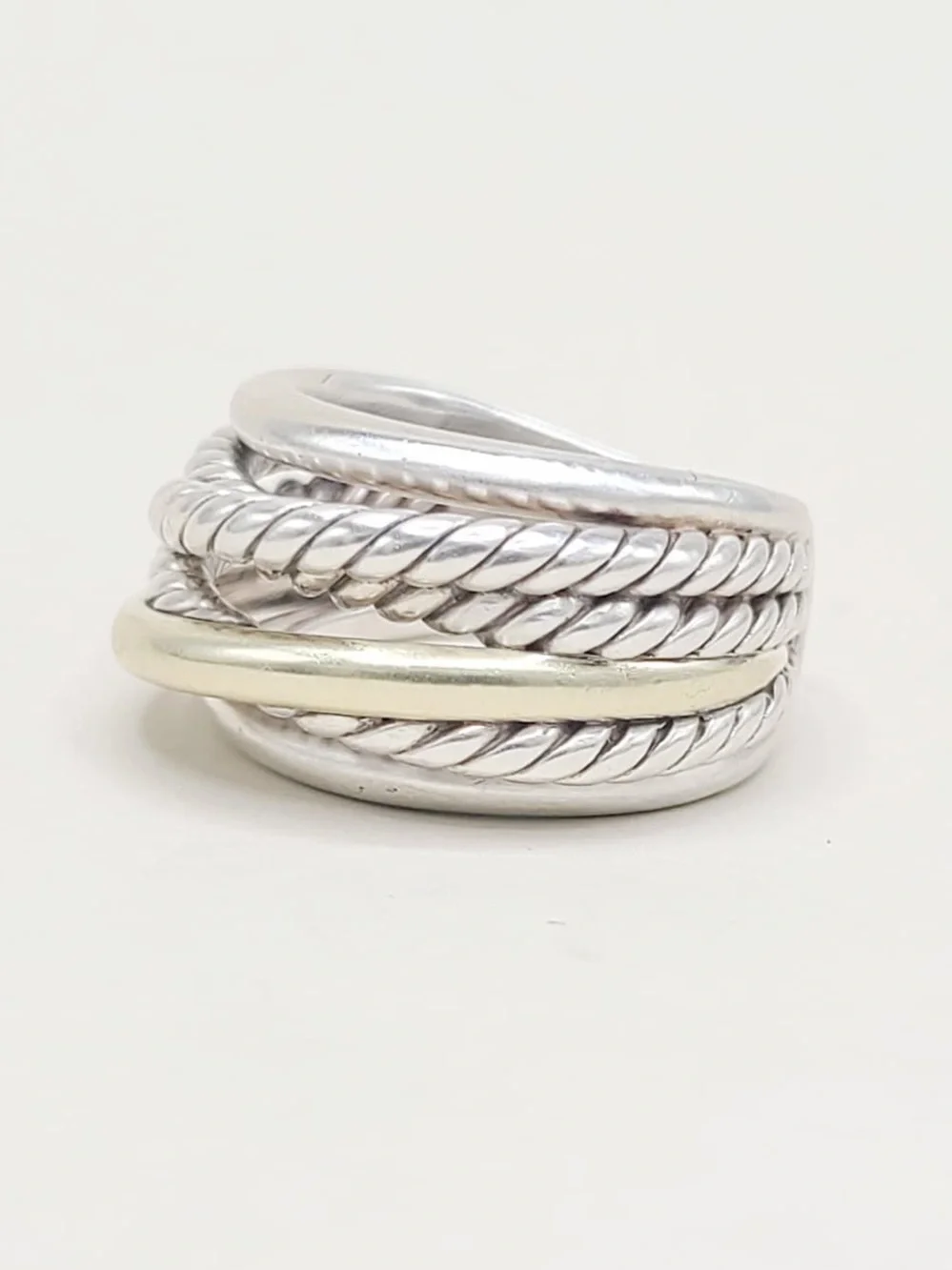 David Yurman Crossover Ring With Gold - Picture 4 of 6